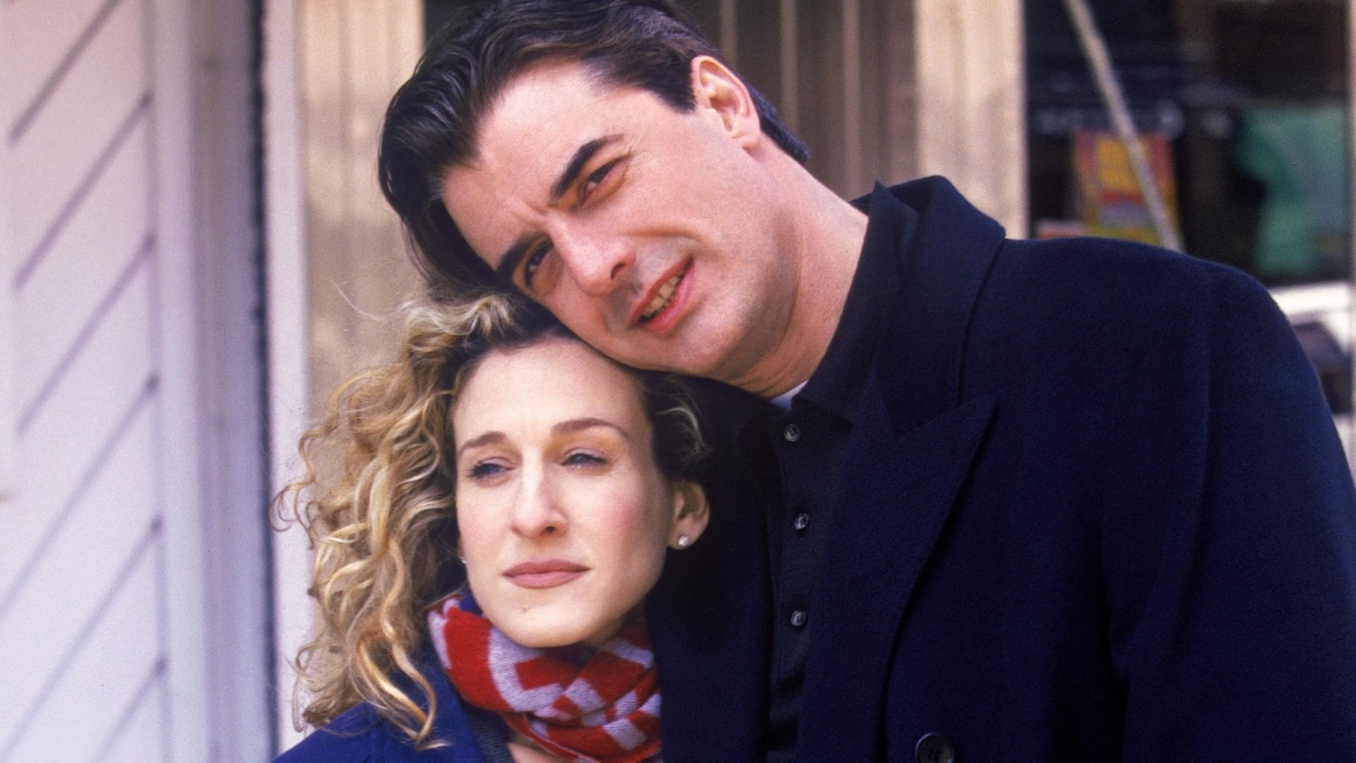 Mr. Big and Carrie from Sex and the City (image via Amazon Prime Video)