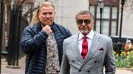 Mike "Cash Flo" Walden and Sylvester Stallone are seen on the set of Tulsa King Season 2 (Source: Getty)