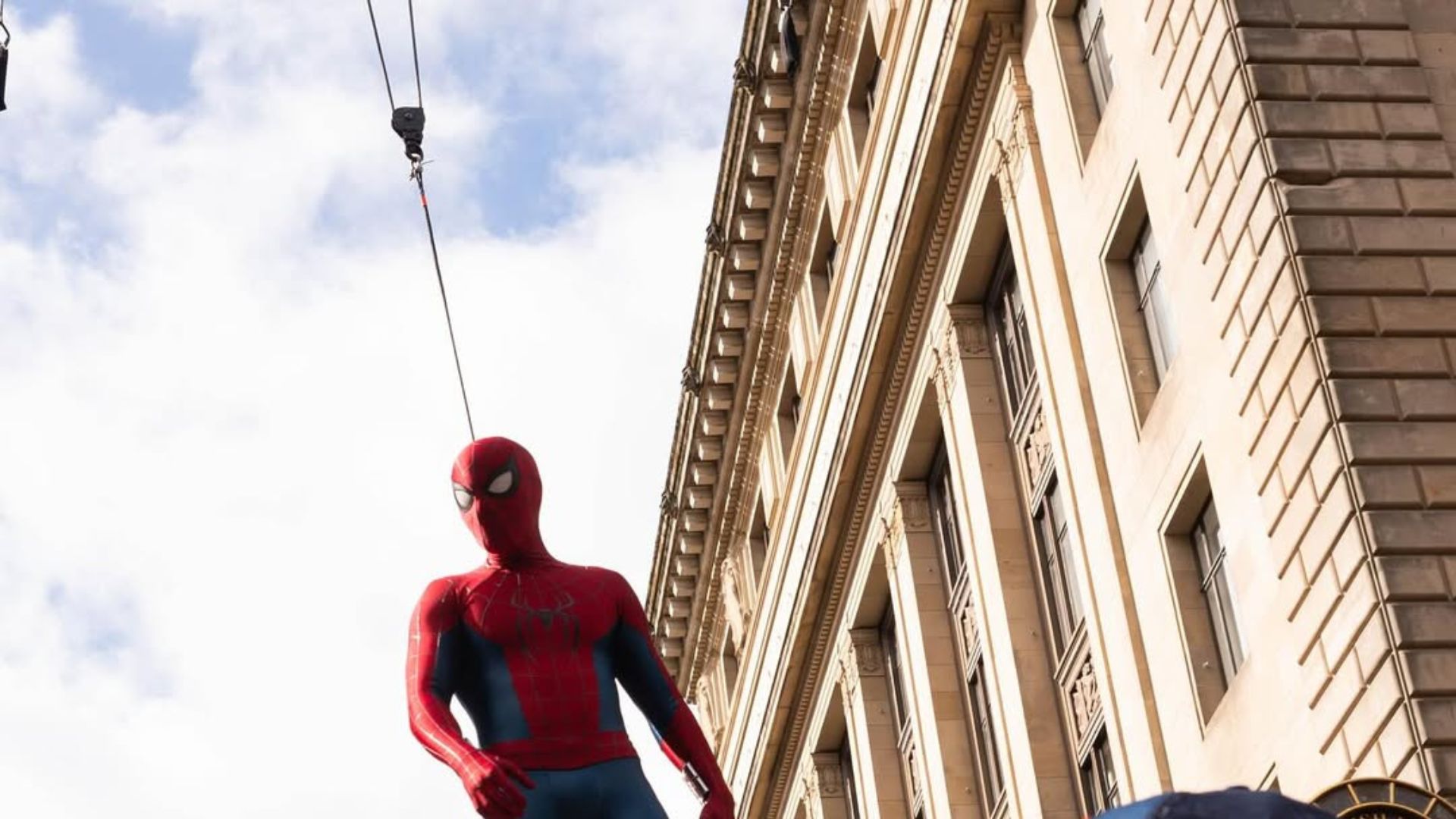 Tom Holland in the set of Spider-Man: Brand New Day | Image Via: tomholland2013