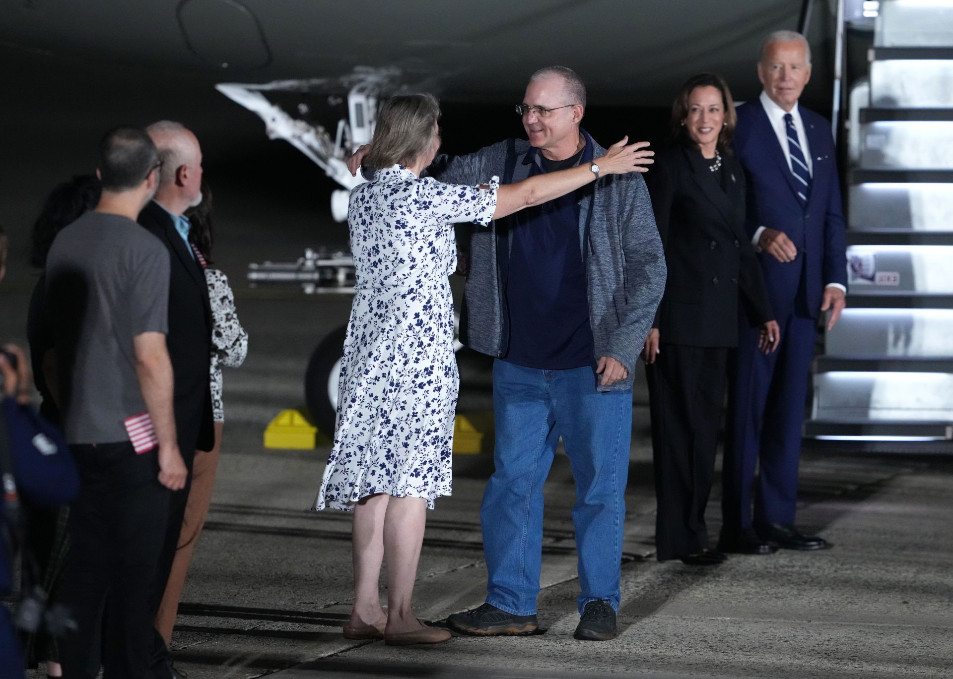 President Biden Welcomes Freed Americans At Andrews Air Force Base - Source: Getty