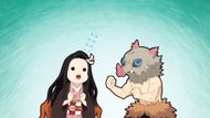 Inosuke teaches his name to Nezuko-chan (Image Source: Studio Ufotable)