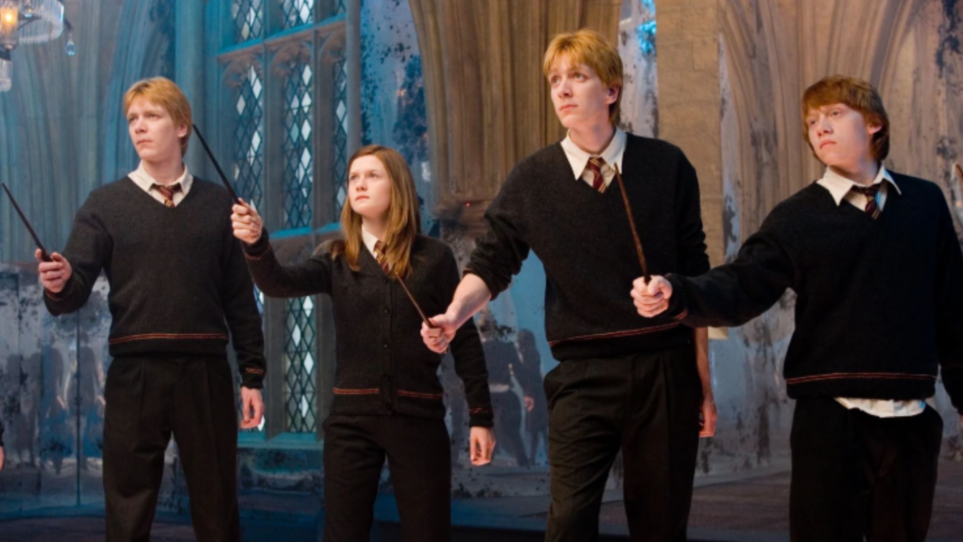 Fred, George, Ginny and Ronald Weasley (Image via Warner Bros.)