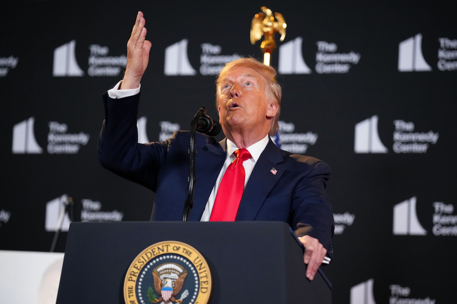 President Trump Makes An Announcement At The Kennedy Center - Source: Getty
