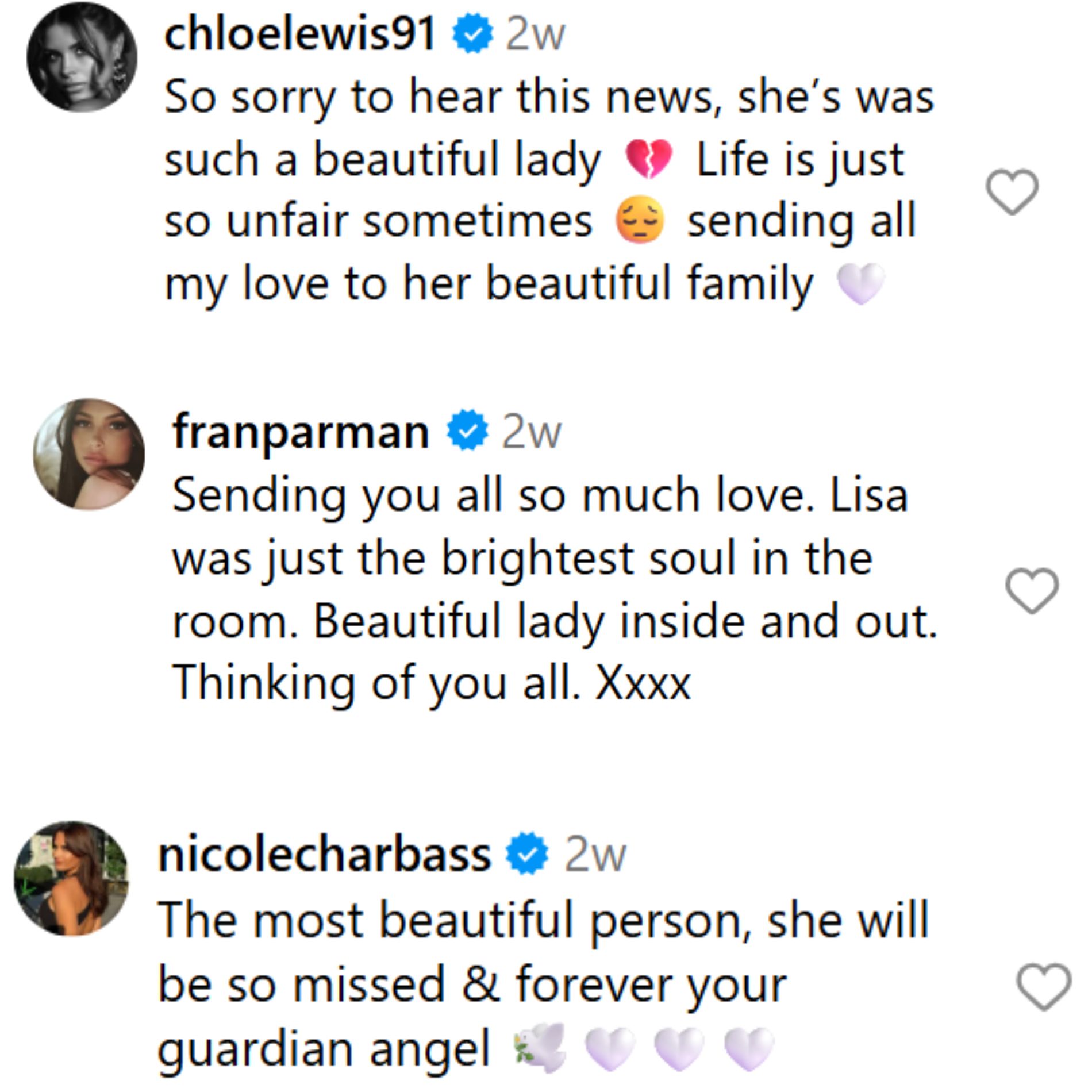 Social media pays tribute to Lisa Kempley. (Image via Instagram/@lisakempley)