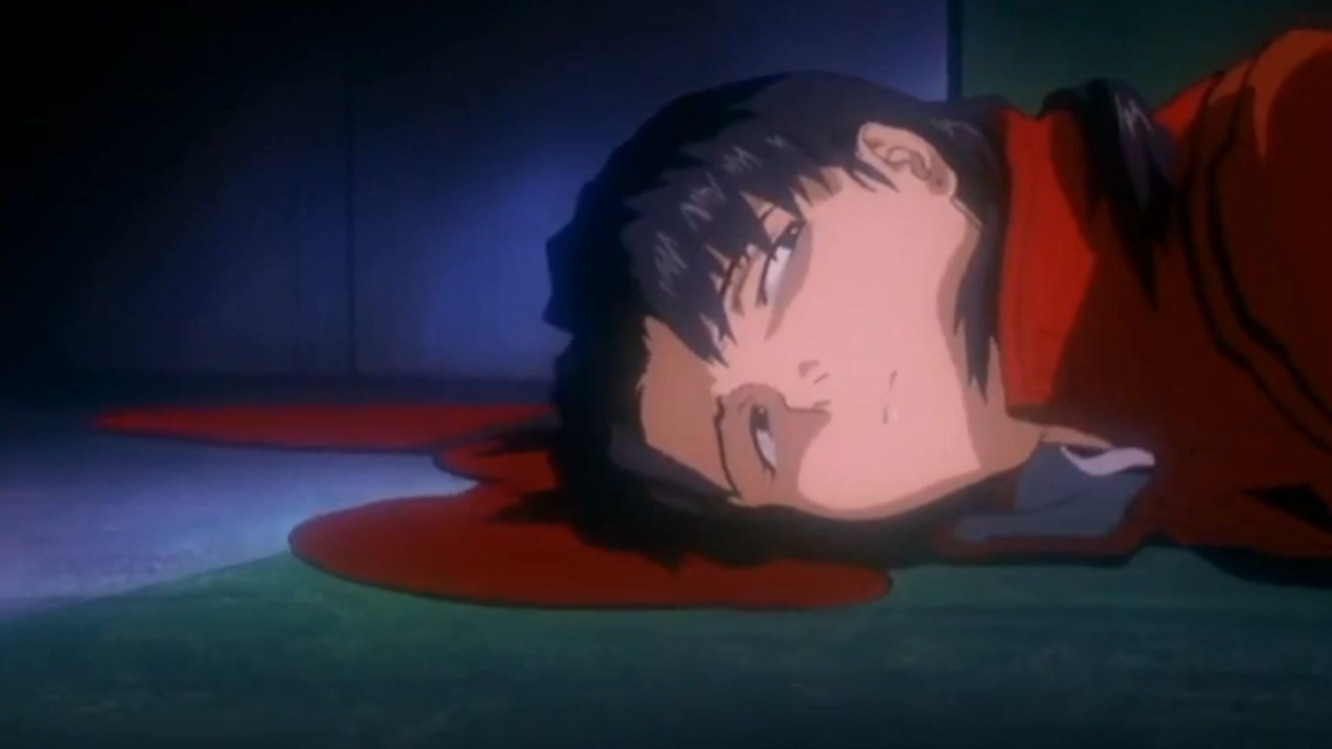 Katsuragis&#039; death scene (Image Source: Studio Gainax)