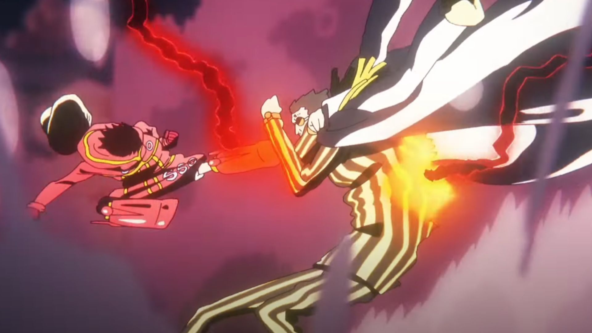 Luffy&#039;s instant kick upon meeting Kizaru post-time skip (Image Source: Toei Animation)