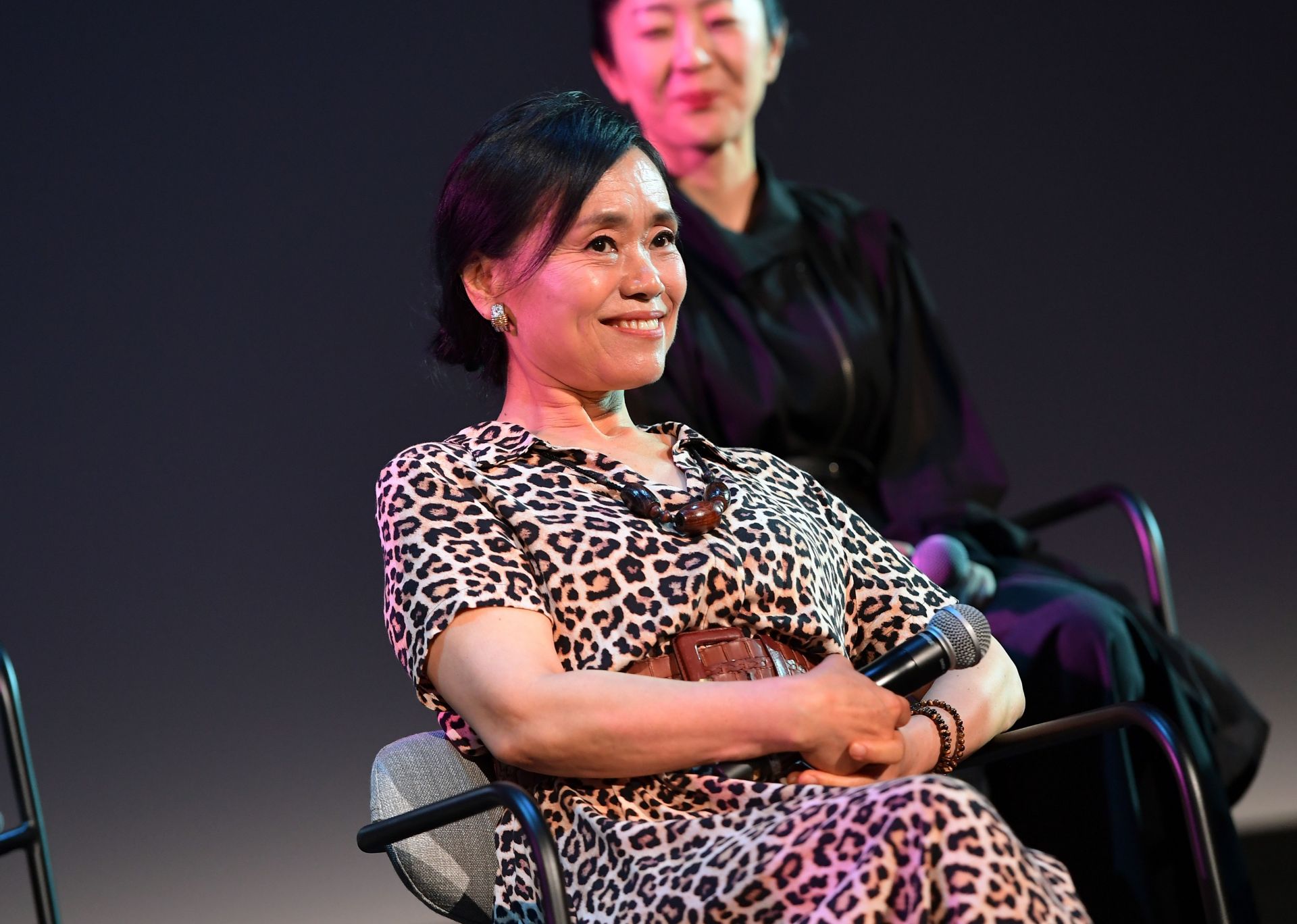 Kang Ae-shim speaks during Netflix&#039;s FYSEE Squid Game Season 2 ATAS Official at The Egyptian Theatre Hollywood on May 30, 2025 in Los Angeles, California. | Image via: Getty