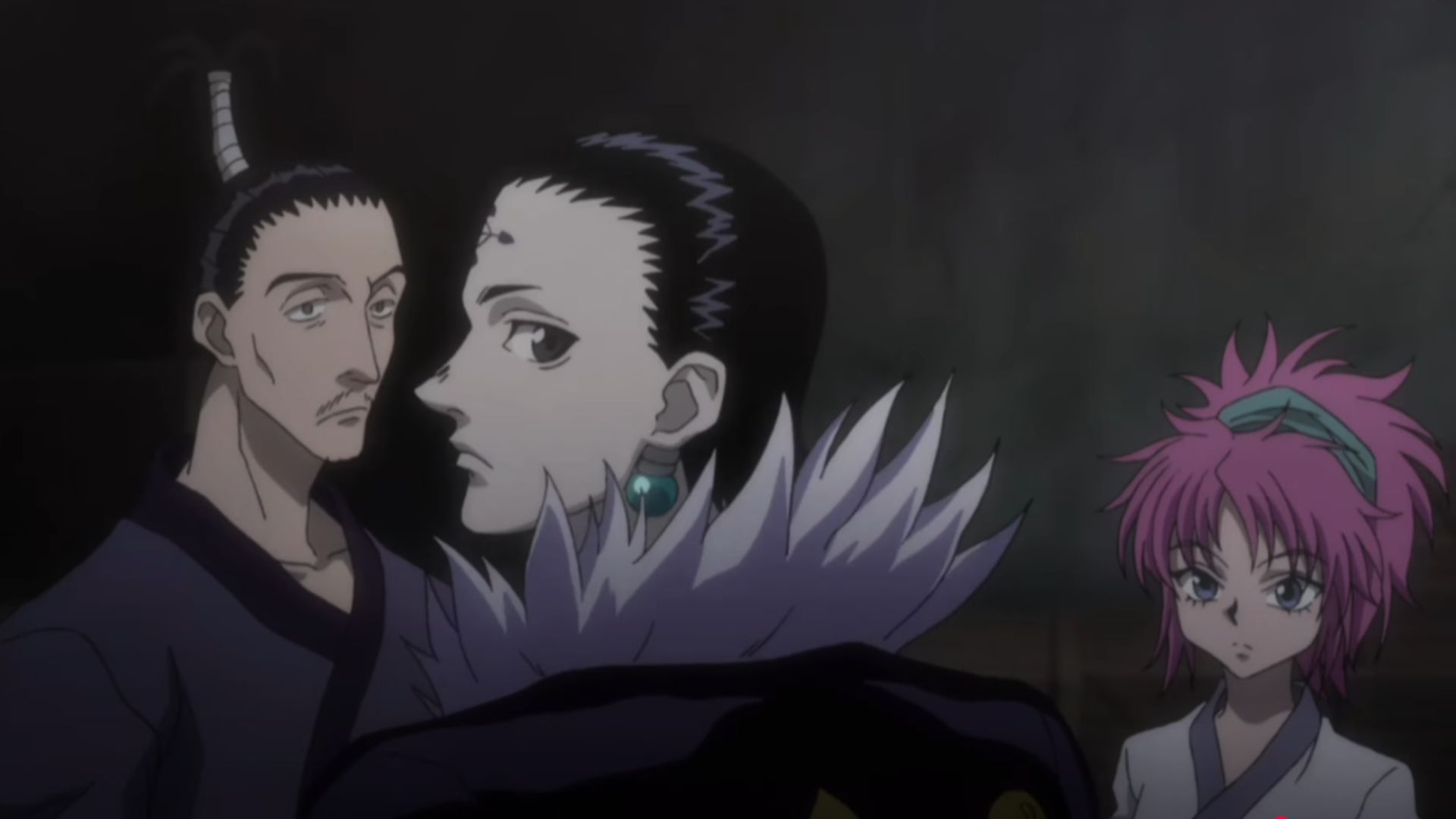 Chrollo, as seen with other members of the Phantom Troupe (Image Source: Studio Madhouse)