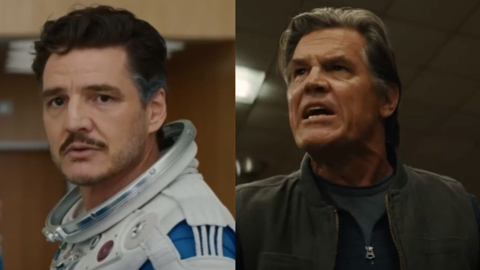 This is a collage of the images of actors Pedro Pascal (left) and Josh Brolin (right)