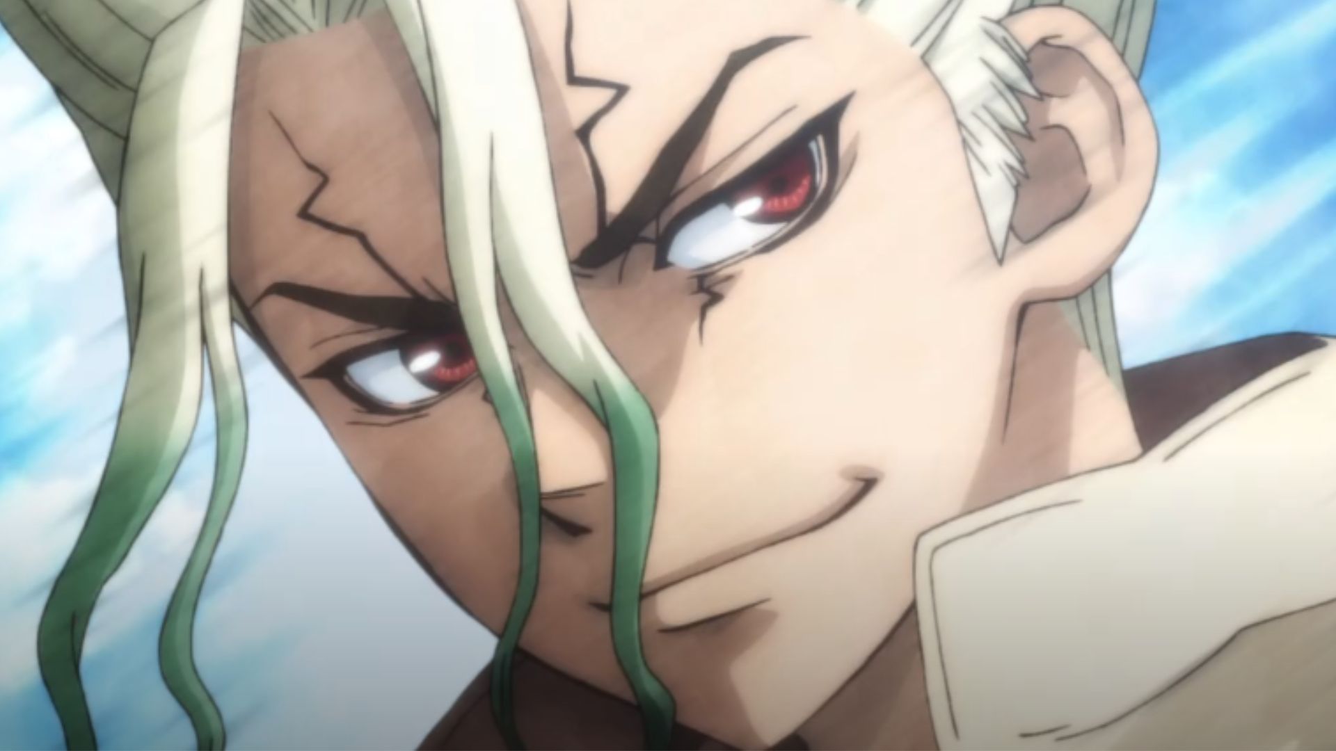 Senku as seen in Dr. Stone anime