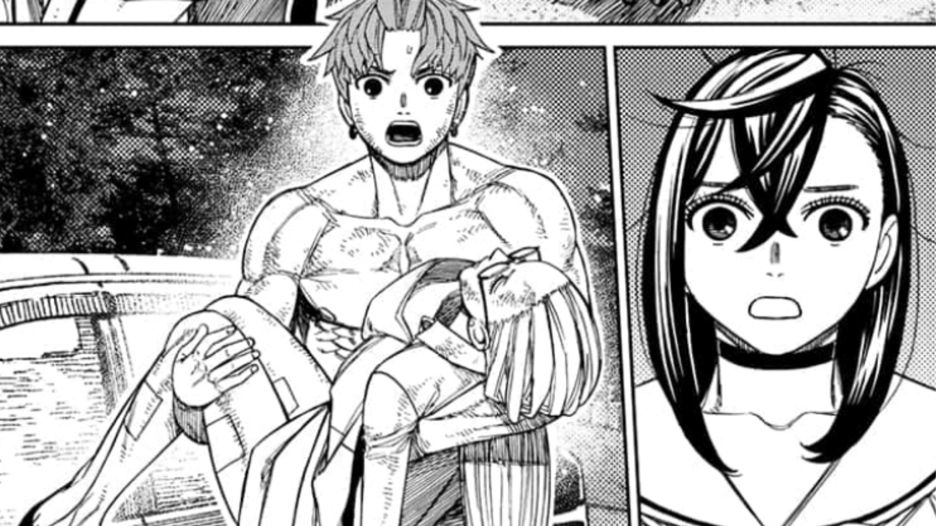 Momo, Granny Ayase and Jiji as seen in Dandadan manga