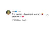 SZA's comments on Selena's Post (Image via Instagram/@selenagomez)