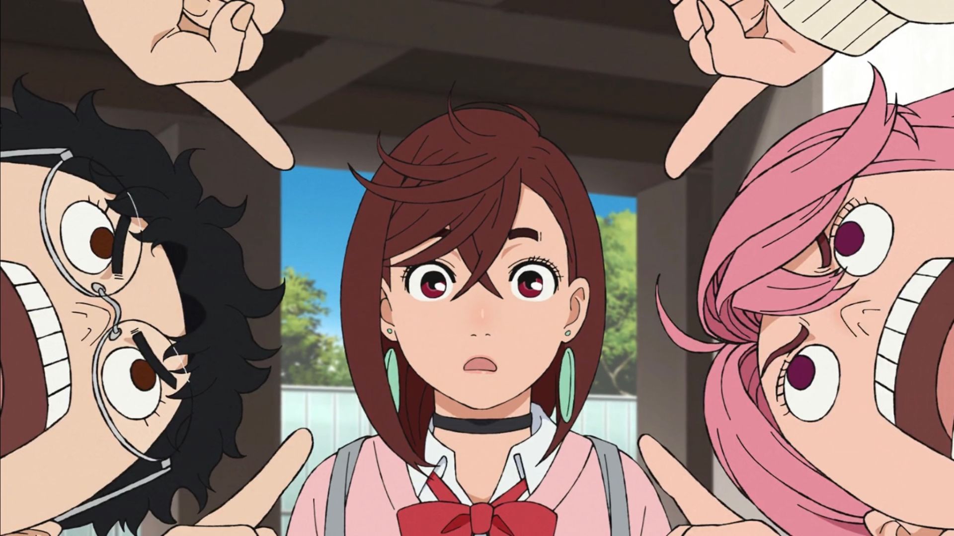 Momo, Aira, and Okarun as seen in Dandadan Season 2 