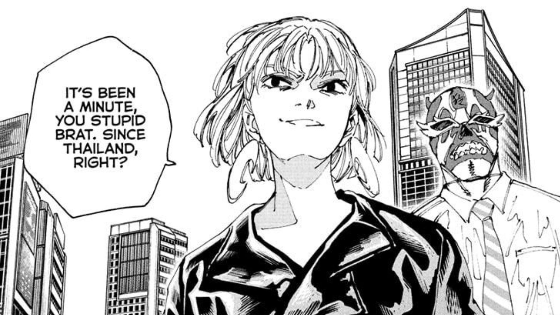 Kumanomi and the masked assassin as seen in the manga (Image credit: Shueisha)