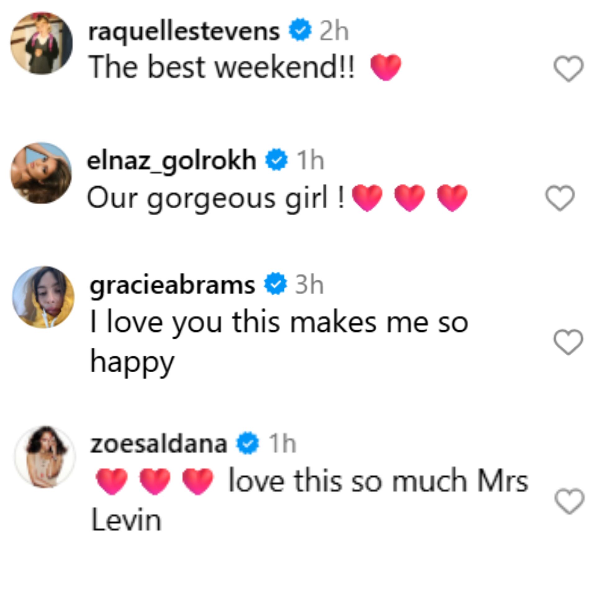 Celebrities react to Selena&#039;s Instagram post. (Image via Instagram/@selenagomez)