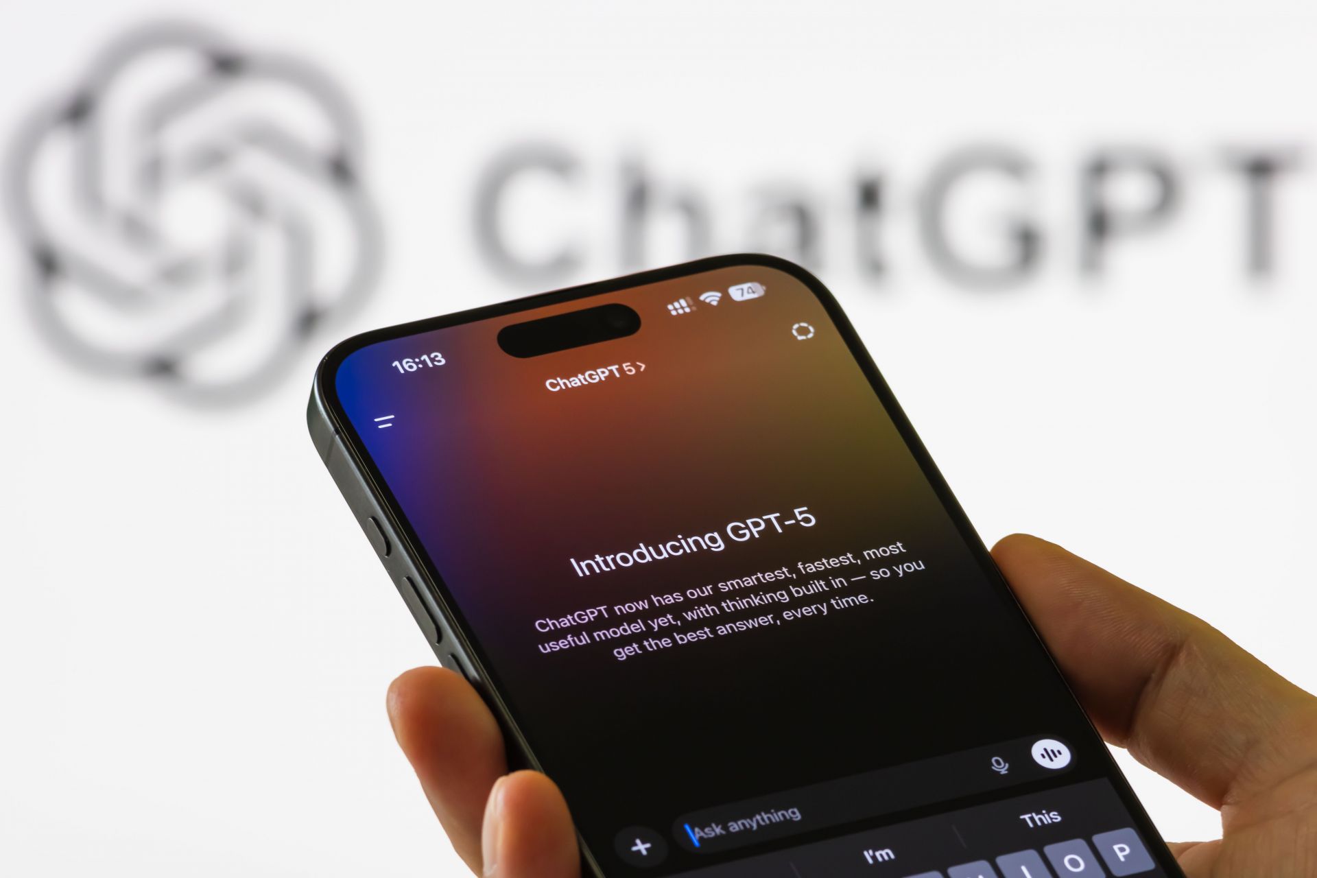 OpenAI ChatGPT-5 introduction displayed on smartphone screen - Source: Getty