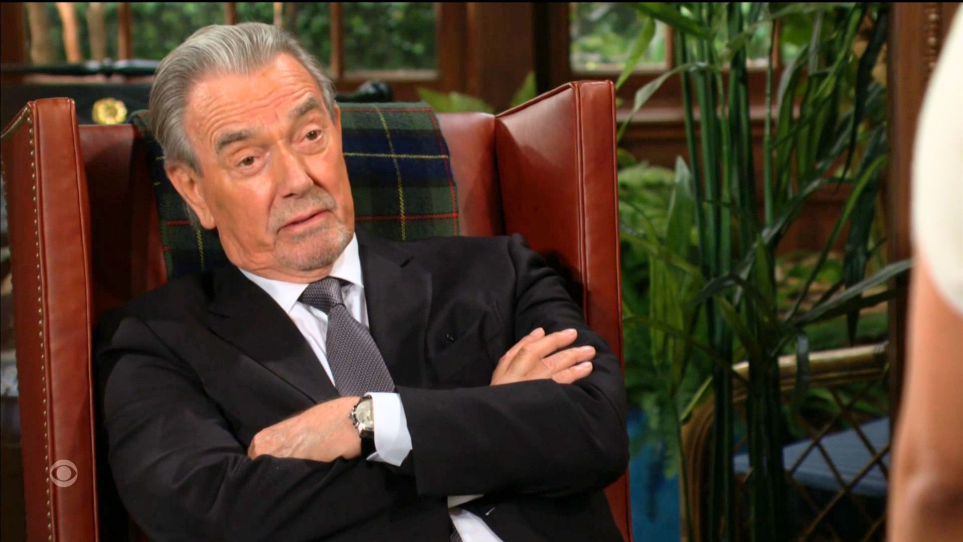 Victor (Eric Braeden) was amused by Audra