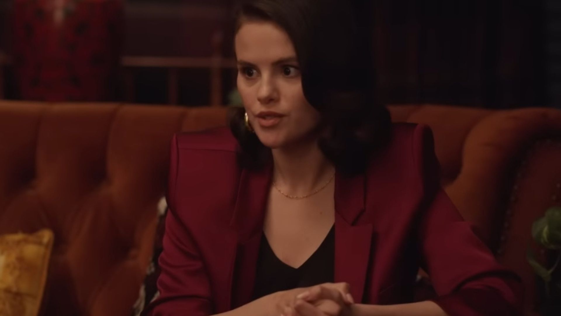 Selena Gomez as Mabel Mora in Only Murders in the Building Season 5 | Image via: 20th Television Logan Lerman in Only Murders in the Building Season 5 | Image via: 20th Television
