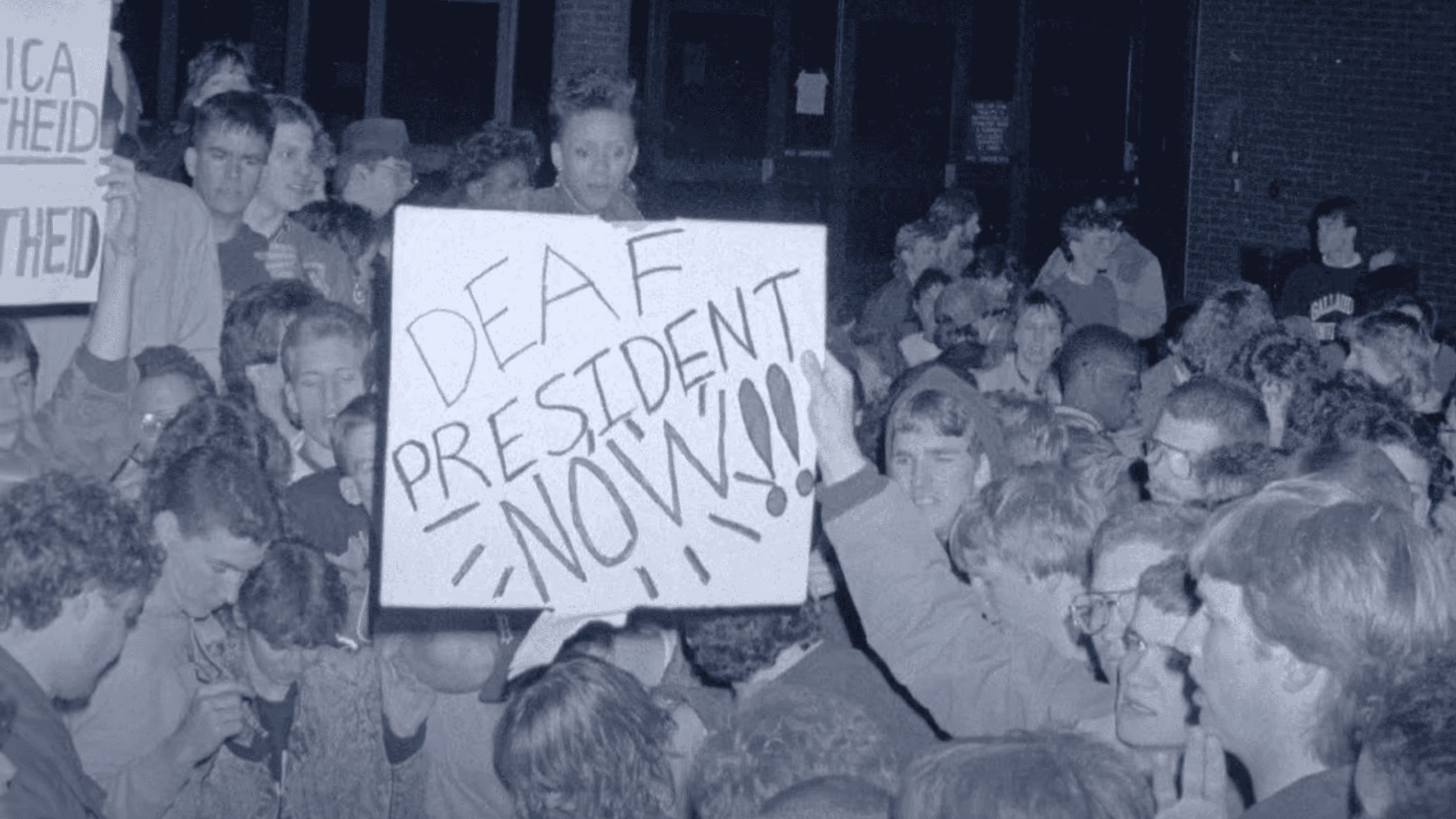 A still from the documentary &lsquo;Deaf President Now!&rsquo; (Images via YouTube/Apple TV)