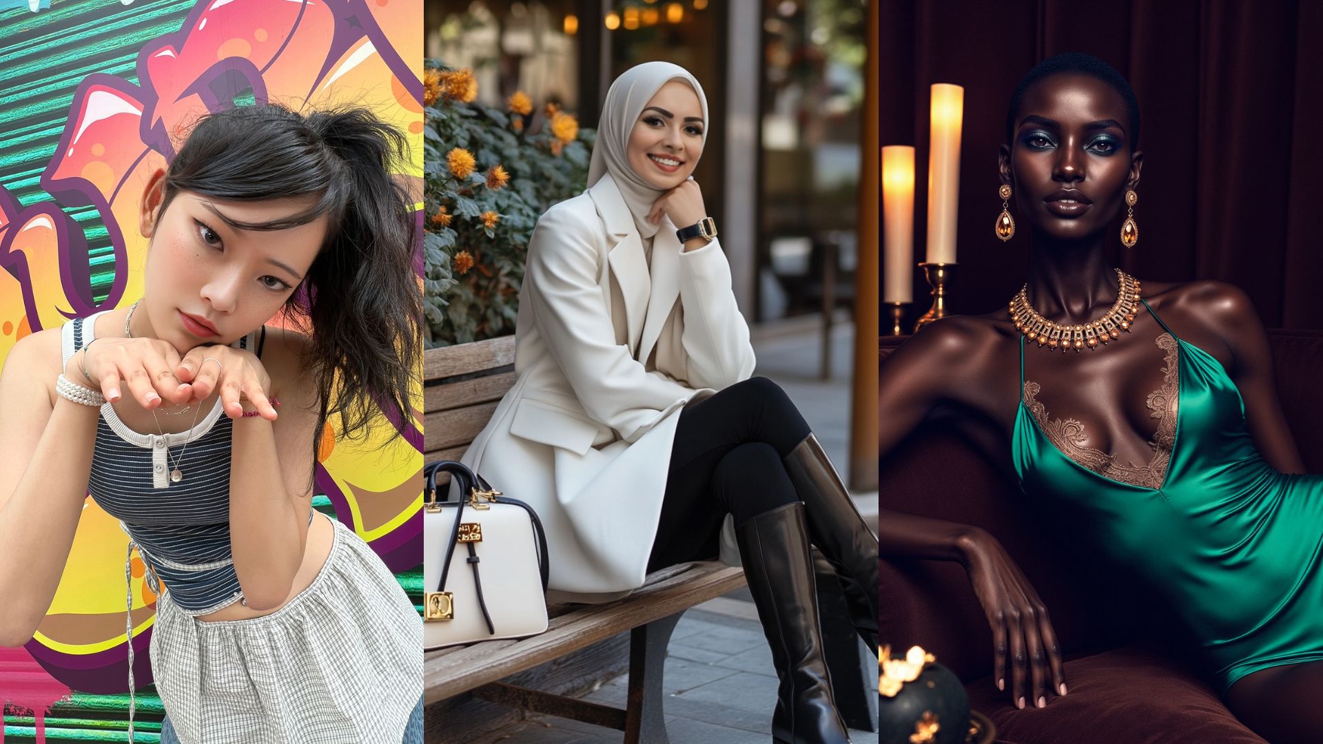 AI influencers: Rozy, Kenza, Shudu (Image via Instagram)