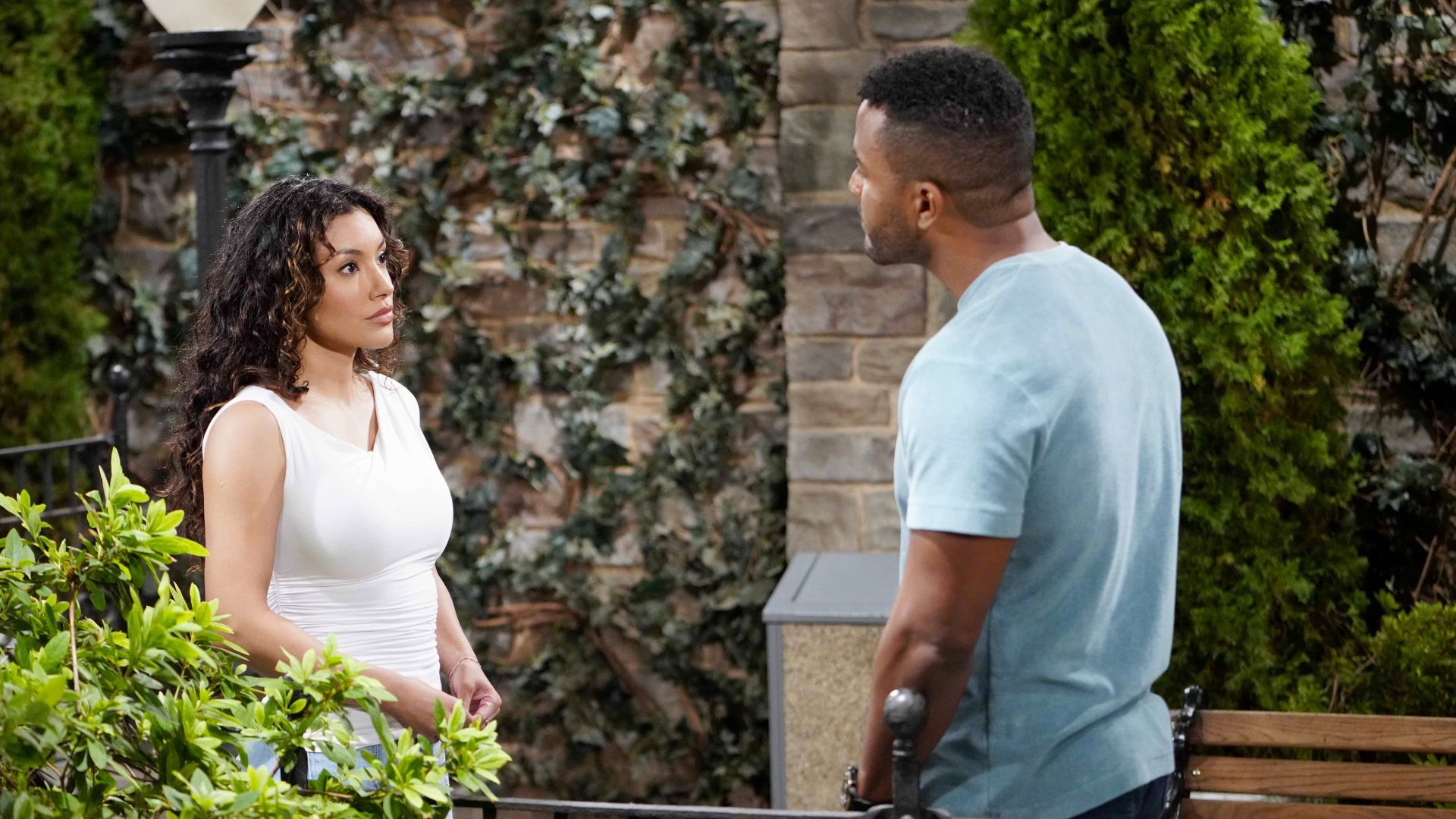 Audra (Zuleyka Silver) may spin another lie to Nate (Sean Dominic) on The Young and the Restless | Image: JPI
