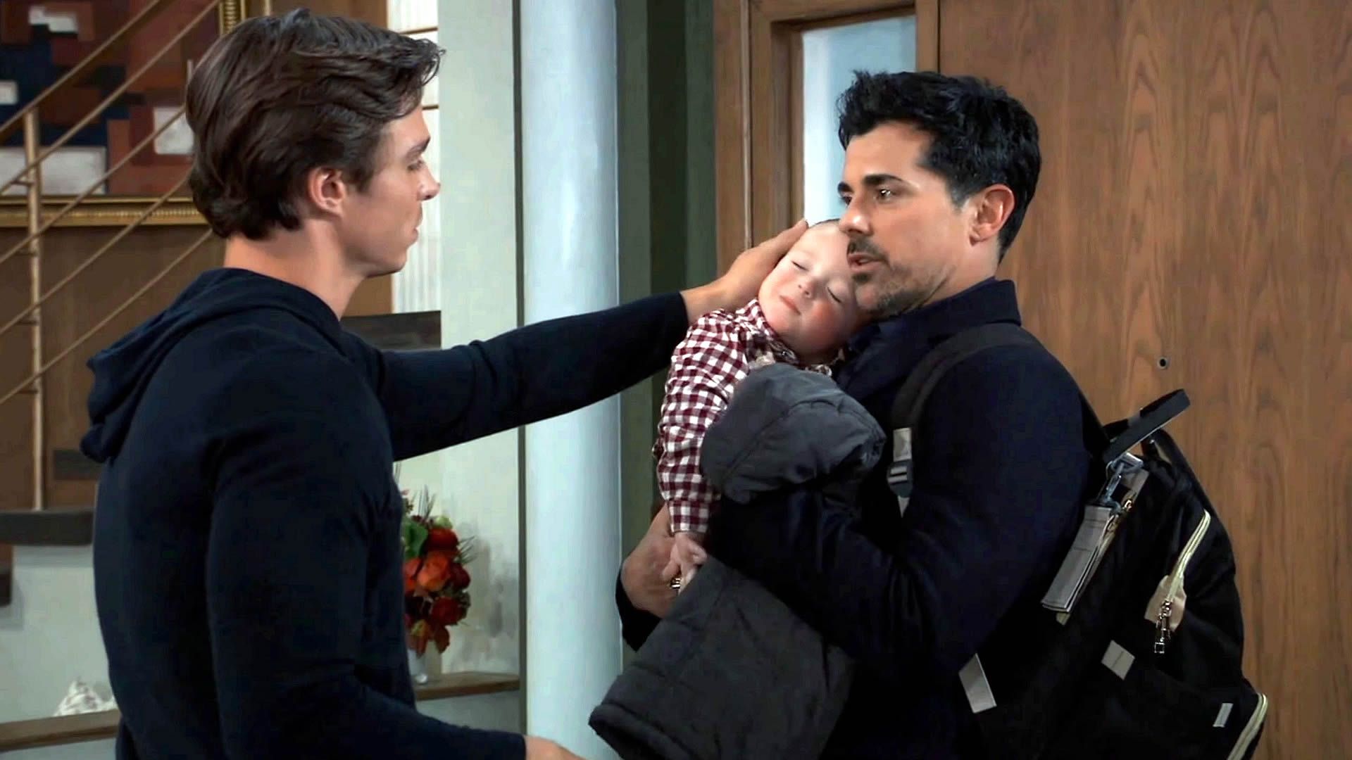 General Hospital&#039;s Spencer, Nikolas, and baby Ace. | Image Source: ABC/YouTube