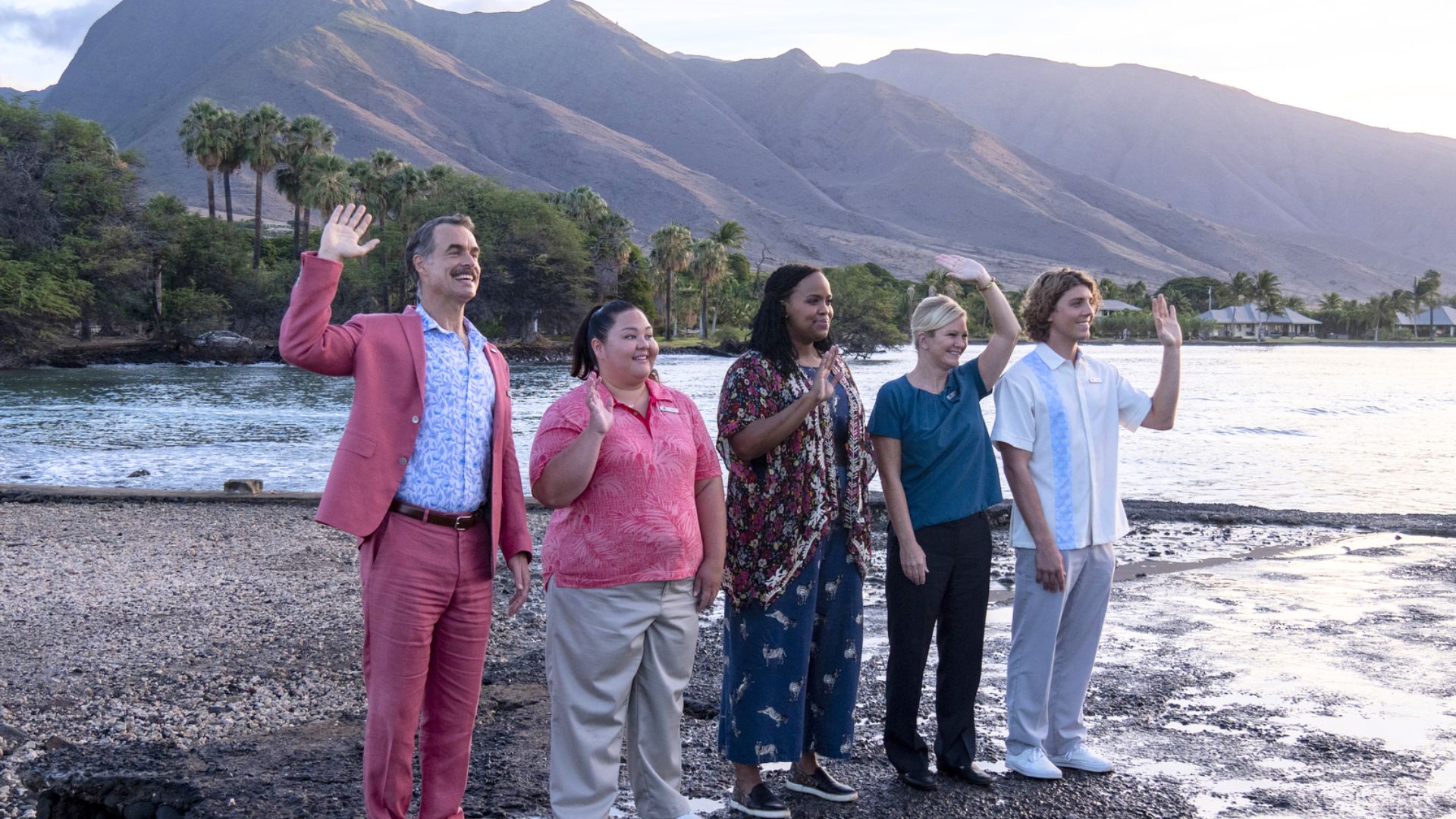 Guests arriving at the resort in The White Lotus | Image via HBO