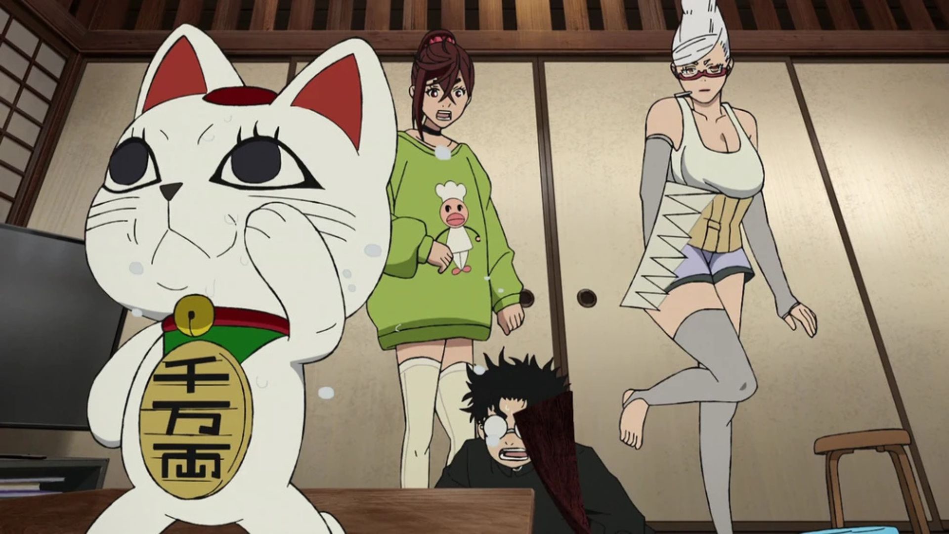 The main cast as seen in the Dandadan anime 