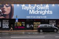 Taylor Swift Advertising At HMV The Vault In Birmingham - Source: Getty