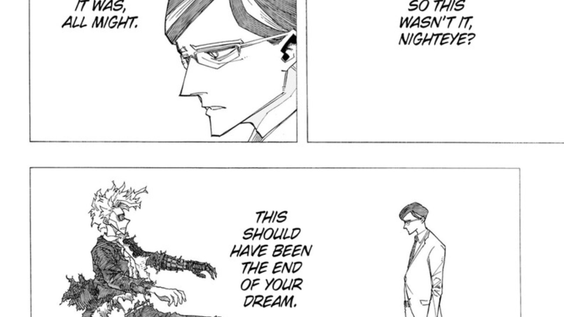 All Might hallucinates Sir Nighteye (Image Source: VIZ)