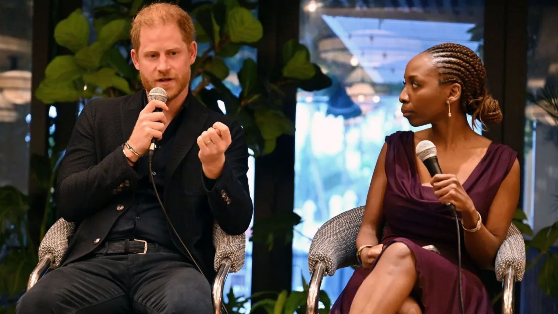 Prince Harry and Sentebale Chairperson, Dr Sophie Chandauka (Getty via Soap Central CMS - Resized on Canva)