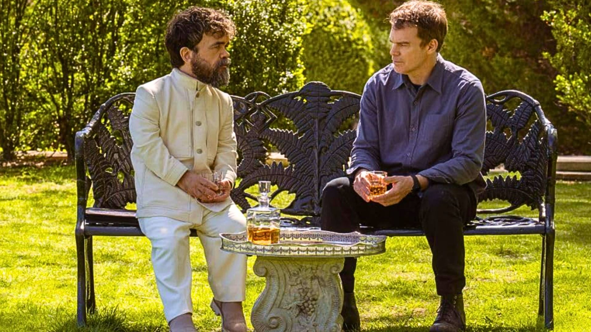 Peter Dinklage and Michael C. Hall in Dexter: Resurrection (Image via Paramount+ with Showtime)