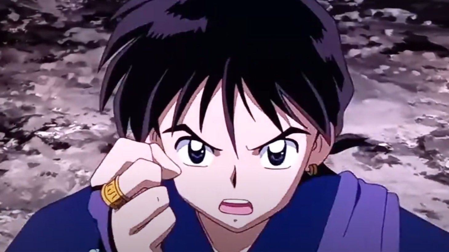 The lecherous Monk Miroku (Image Source: Studio Kyoto Animation)