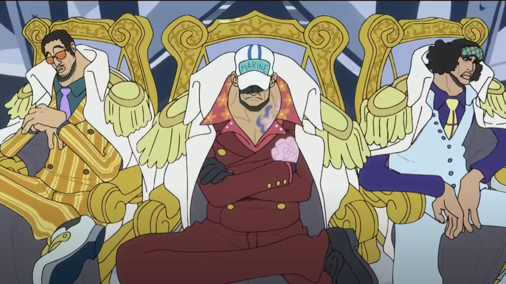 Top-ranking Admirals of Marines (Image Source: Toei Animation)