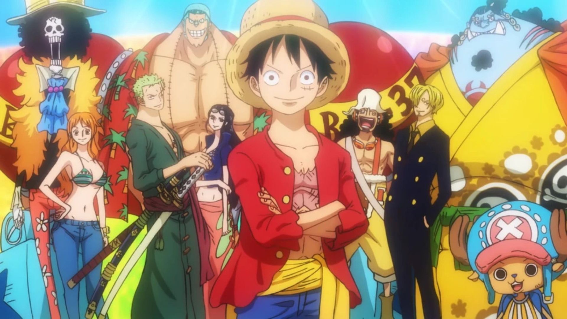The Straw Hats as seen in the anime 