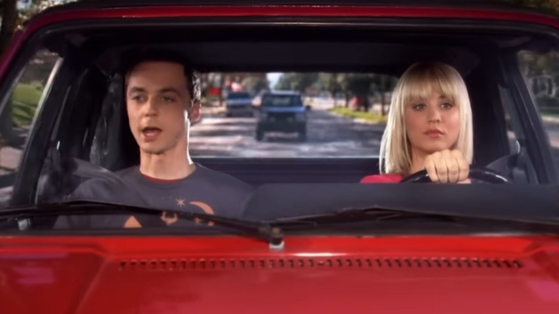 Jim Parsons and Kaley Cuoco in The Big Bang Theory (Image Via YouTube/@TheBigBangTheory)