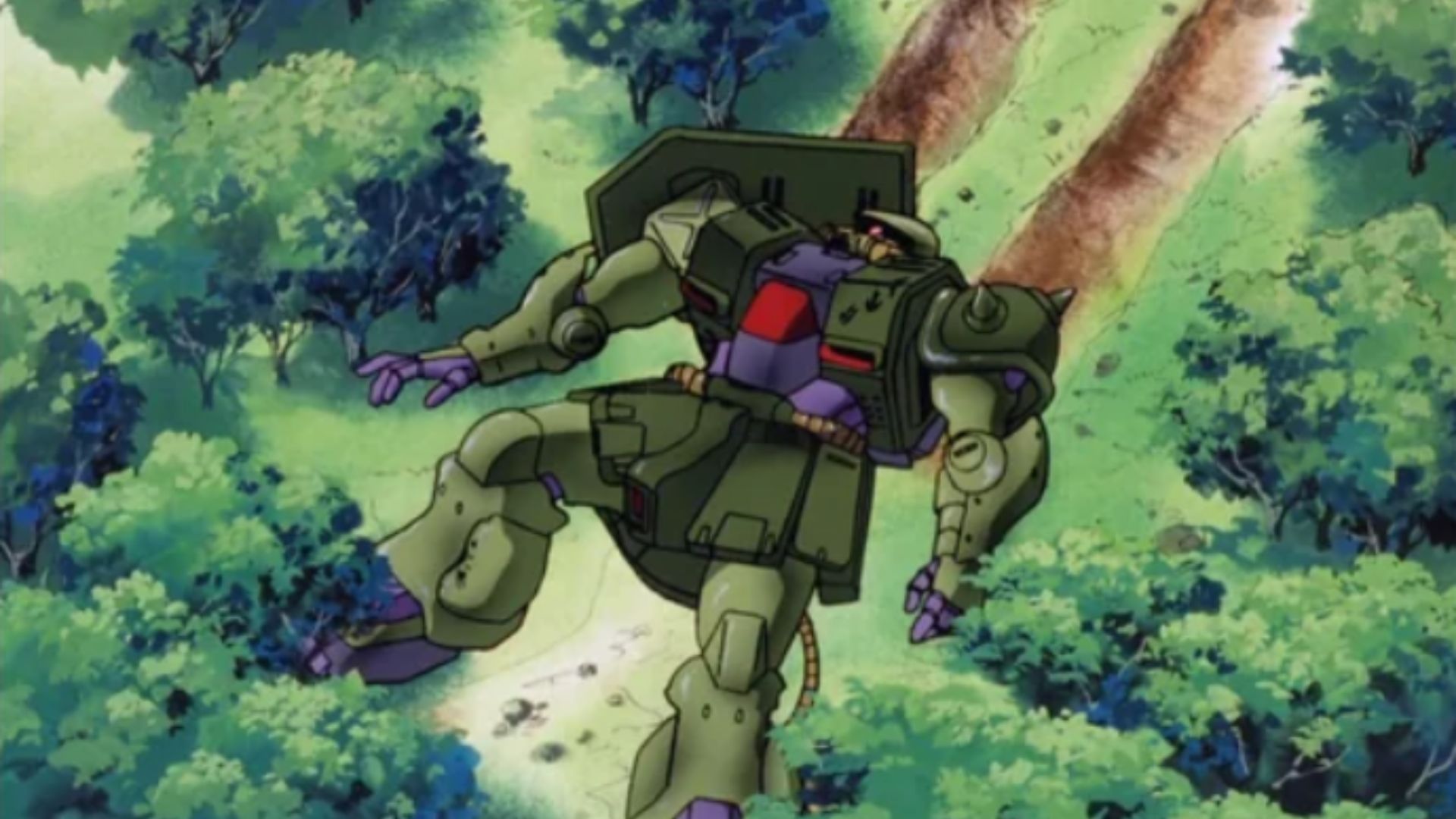 Damaged Zaku II Suit (Image Credits: Sunrise)