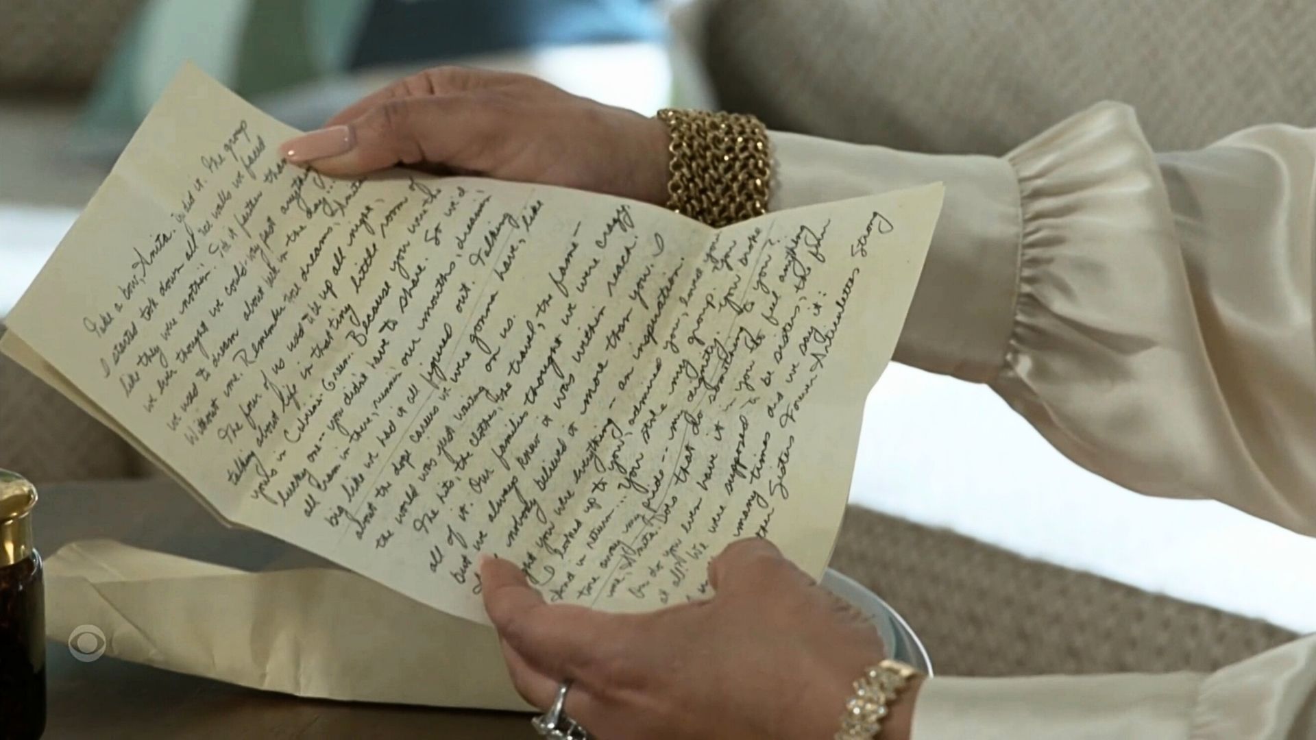 Beyond the Gates: Anita reads Barbara&#039;s letter | Image: CBS