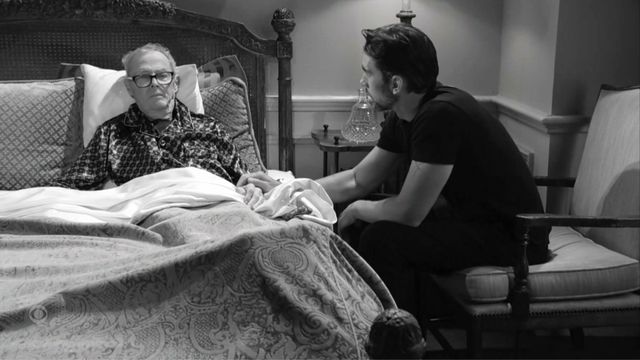 A dying Colin (Tristan Rogers) urged his son, Cane (Billy Flynn), to bury Dumas and focus on what's important in life on The Young and the Restless | Image: CBS