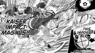 Kaiser shoots an impossible shot with his Kaiser Impact (Image Source: Shueisha)