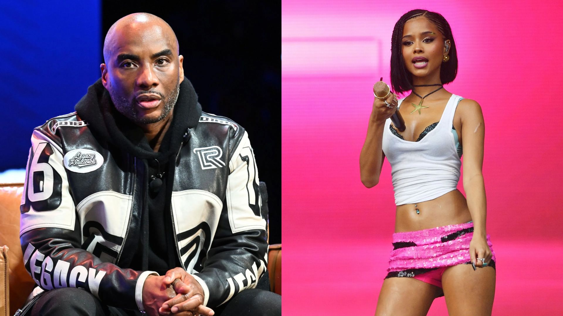 Charlamagne Tha God and Tyla (Images via Getty)