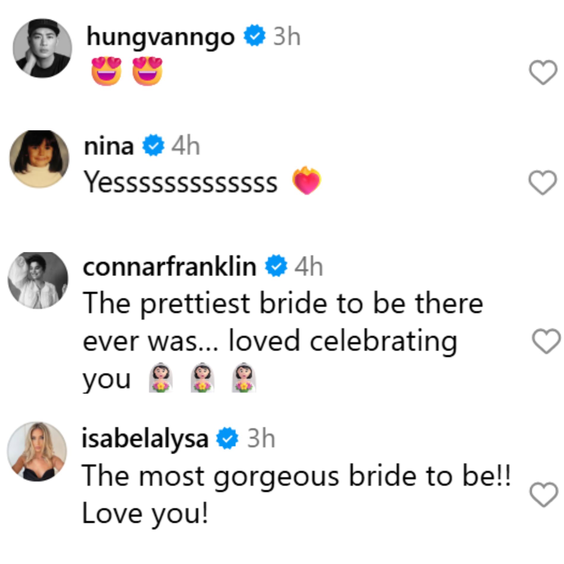 Celebrities react to Selena&#039;s Instagram post. (Image via Instagram/@selenagomez)