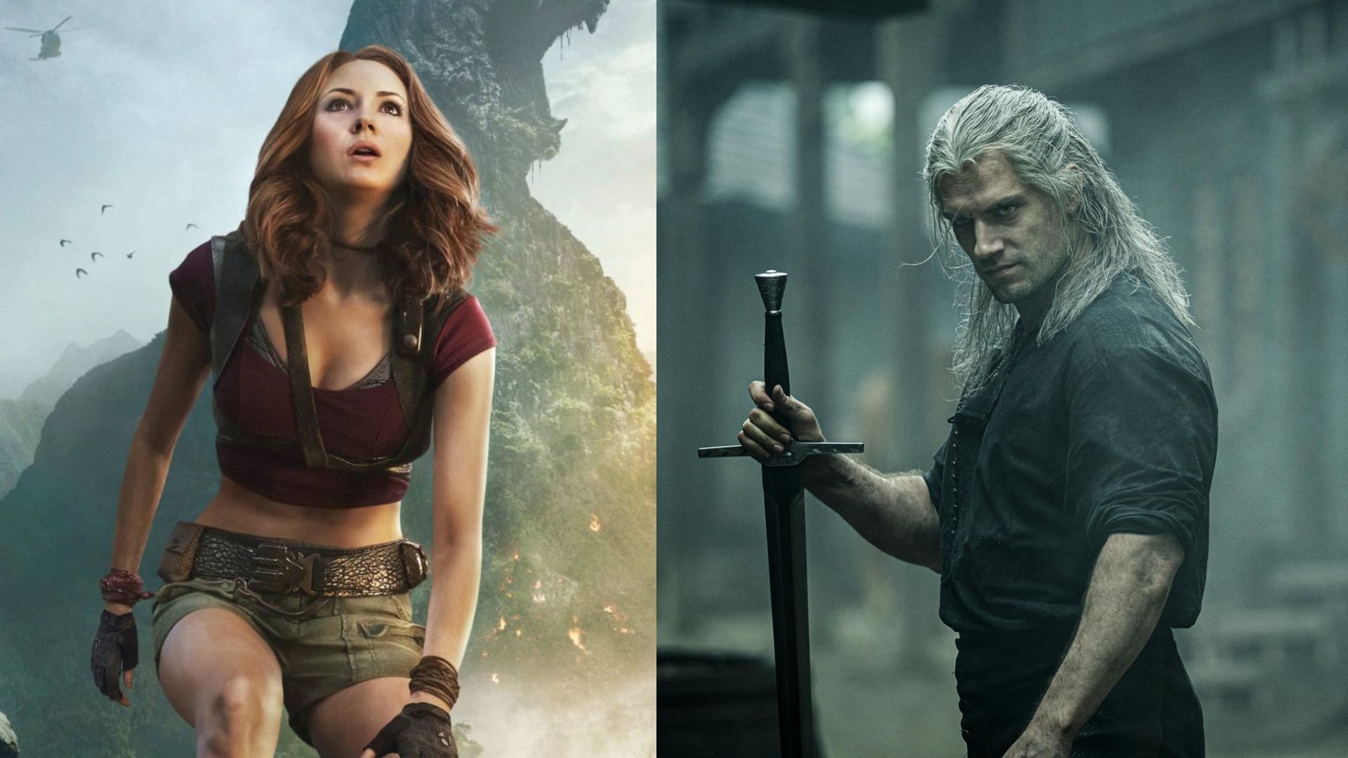 Karen Gillan and Henry Cavill | Images via Sony Pictures and Netflix