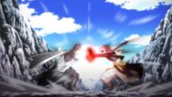 Natsu using the last energy of Igneel against Zeref (Image Source: Studio A-1 Picture and Satelight)