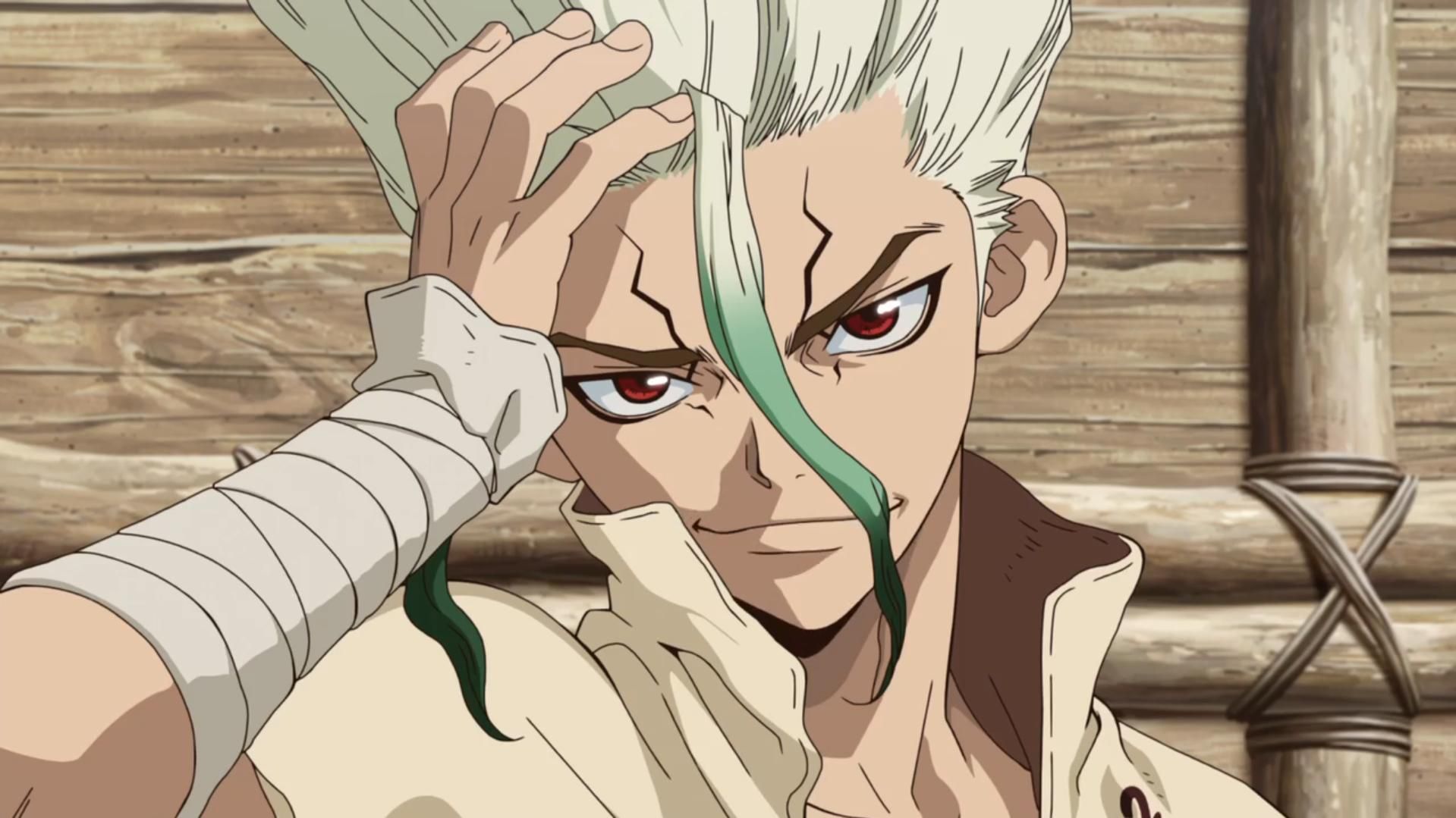 Senku as seen in the series (Image Source: Studio TMS Entertainment)