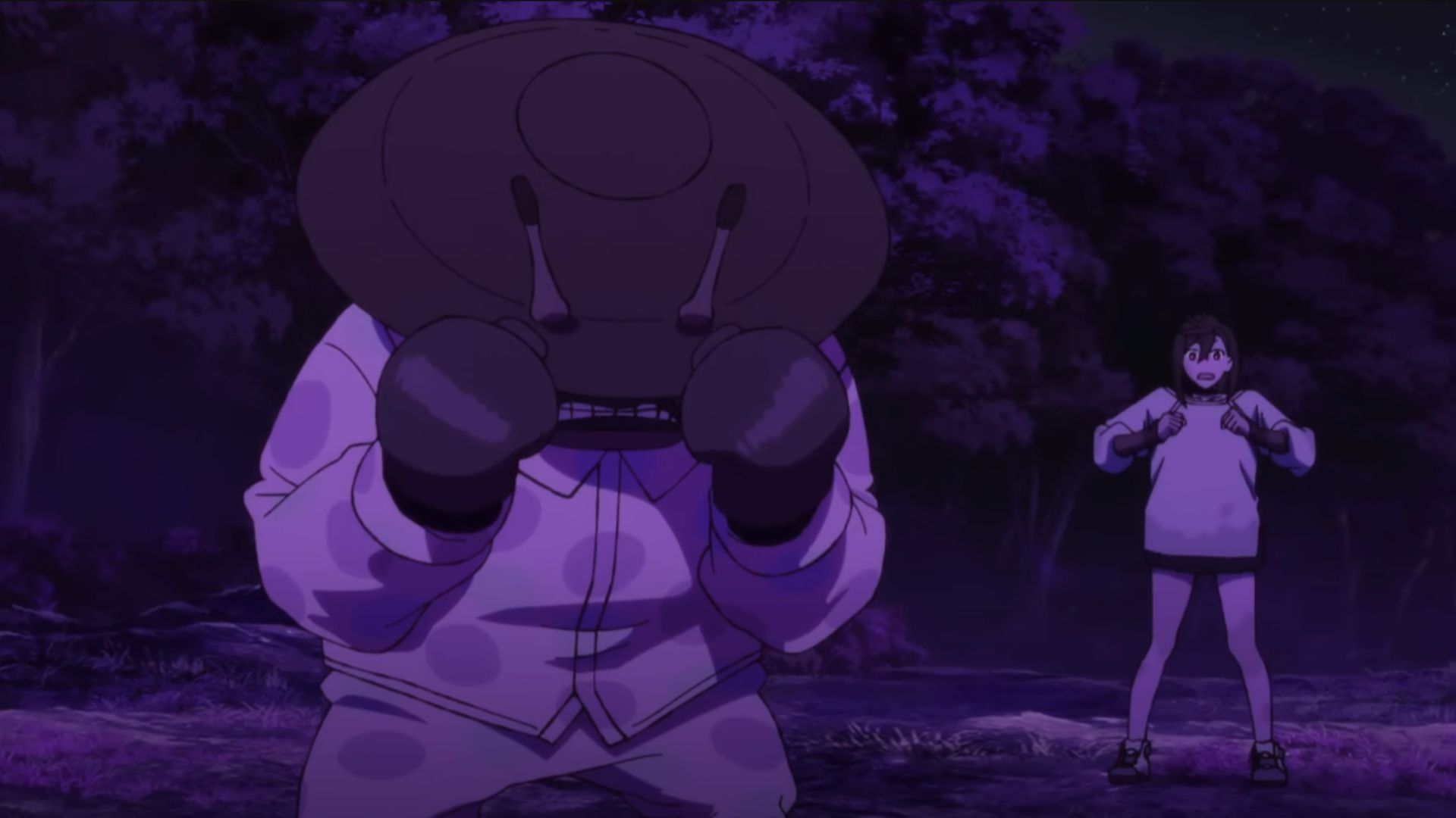 Mr. Mantis returns and protects Ayase from the Evil Eye (Image Source: Science SARU)