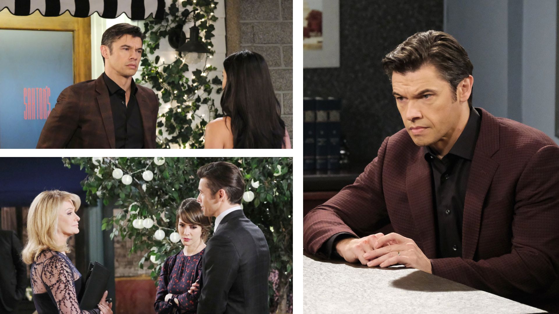 Paul Telfer (Xander) had scene partners this week that included Cherie Jimenez (Gabi), Deidre Hall (Marlena), and Linsey Godfrey (Sarah) on Days of our Lives | Image: JPI