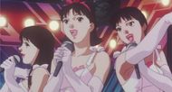 Mima Kirigoe and other members of her idol group, as seen in the anime series (Image credits: Madhouse)