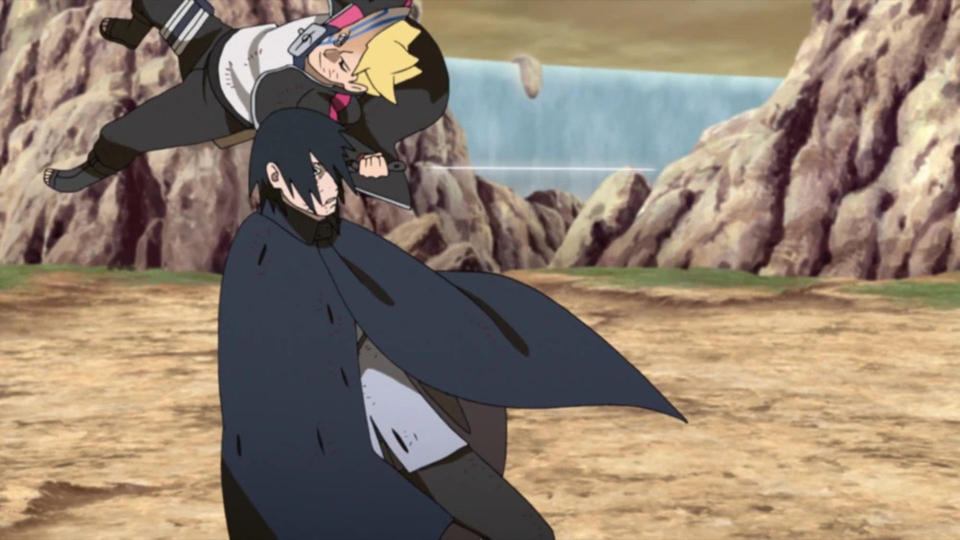Momoshiki attacks Sasuke as seen in the anime (Image credit: Studio Pierrot)
