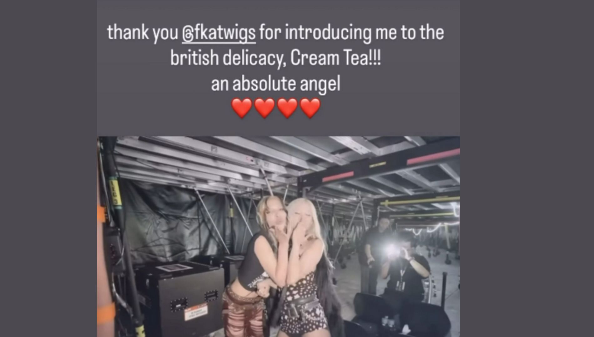 Rose and FKA Twigs at Wembley Concert (Image via Instgram/@roses_are_rosie)